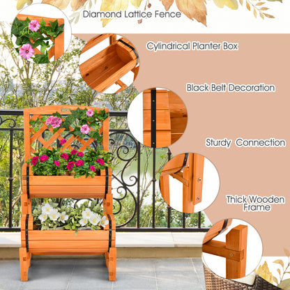 2-Tier Raised Garden Bed with Trellis and Planter Boxes