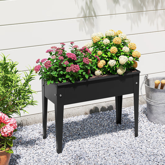 Raised Garden Bed Elevated Metal Planter Box with Legs Drainage Holes-S
