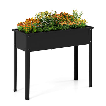Raised Garden Bed Elevated Metal Planter Box with Legs Drainage Holes-M