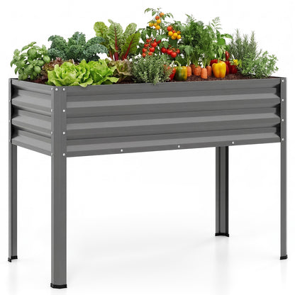 Raised Garden Bed with Legs Electro-Coating Metal Large Elevated Planter Box