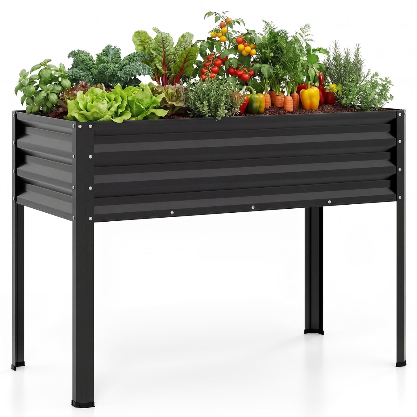 Raised Garden Bed with Legs Electro-Coating Metal Large Elevated Planter Box
