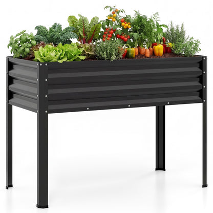 Raised Garden Bed with Legs Electro-Coating Metal Large Elevated Planter Box