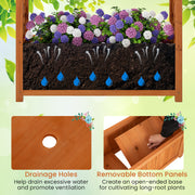Raised Garden Bed with Lattice Trellis Ached Roof Wooden Elevated Planter Box-Brown