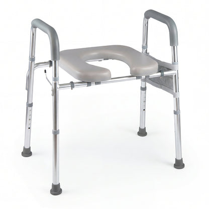 Raised Toilet Seat with Handles and Padded Arms for Seniors