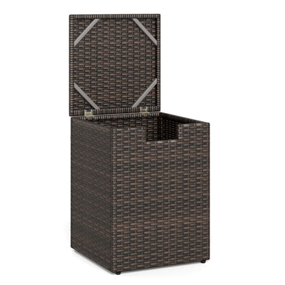 Rattan Propane Tank Cover Patio Hideaway Tank Side Table-Brown