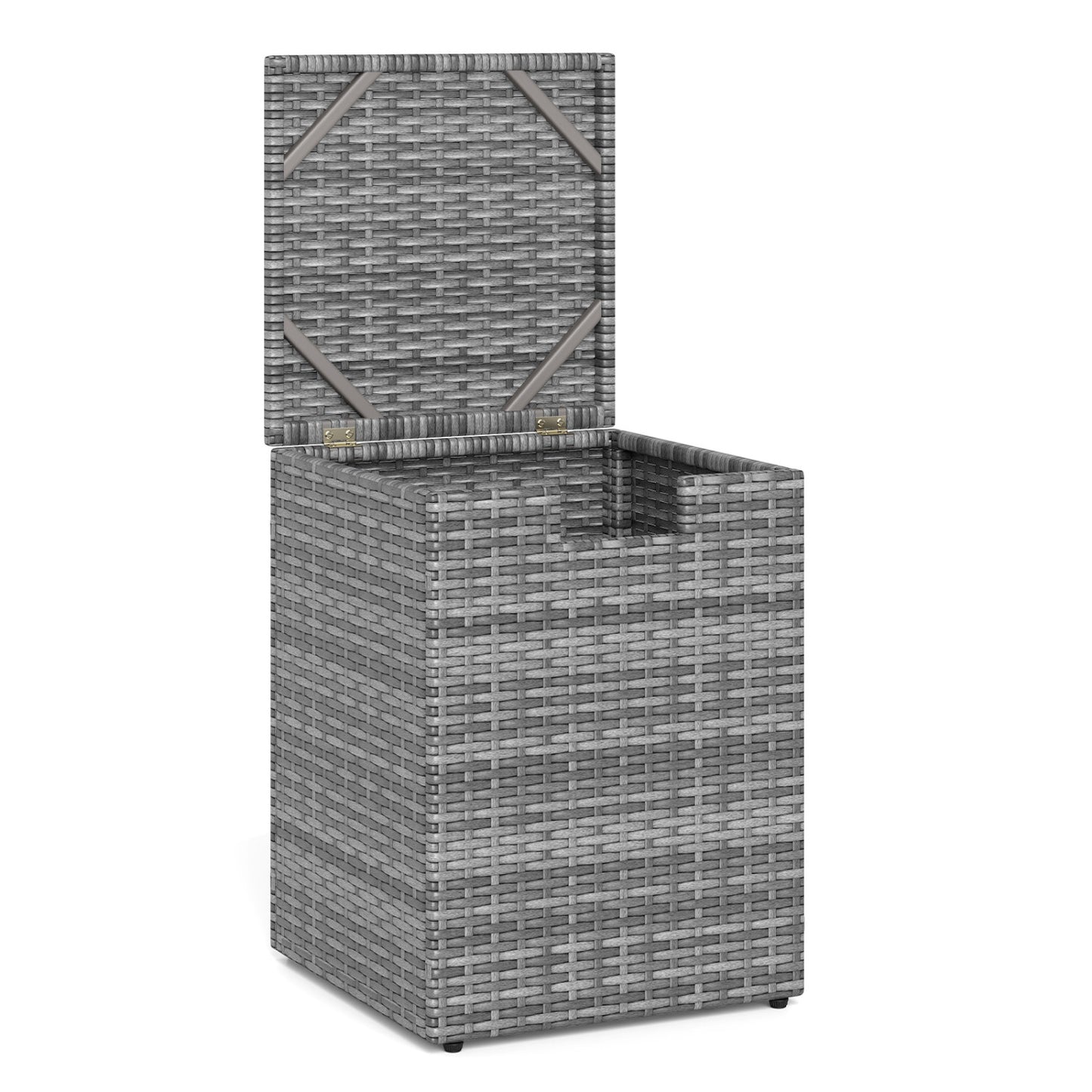 Rattan Propane Tank Cover Patio Hideaway Tank Side Table-Gray