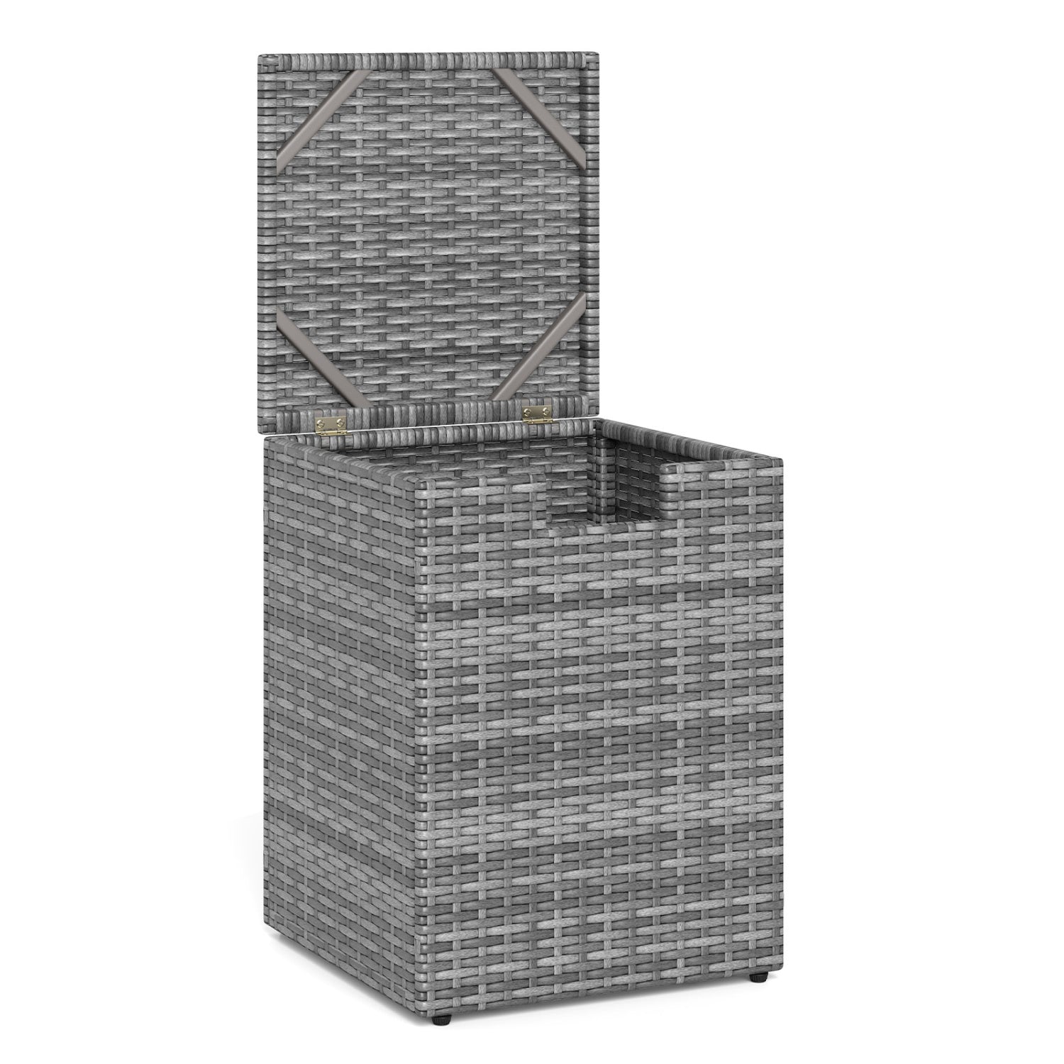 Rattan Propane Tank Cover Patio Hideaway Tank Side Table-Gray