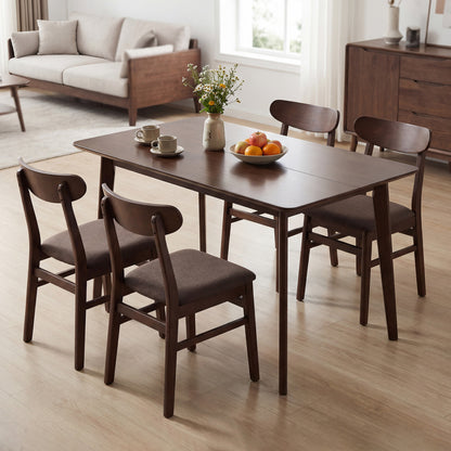 Rectangle Dining Table for 4-6 People 47" Kitchen Table-Walnut