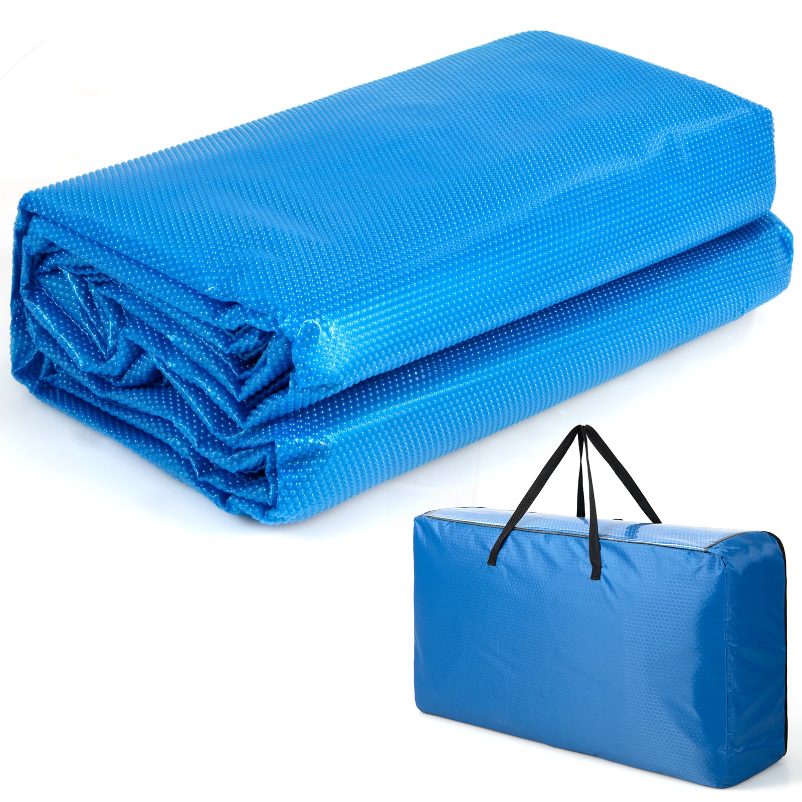 Rectangle Swimming Pool Cover 12-MIL Heat Retaining Pool Solar Blanket with Carrying Bag-40FT x 20FT