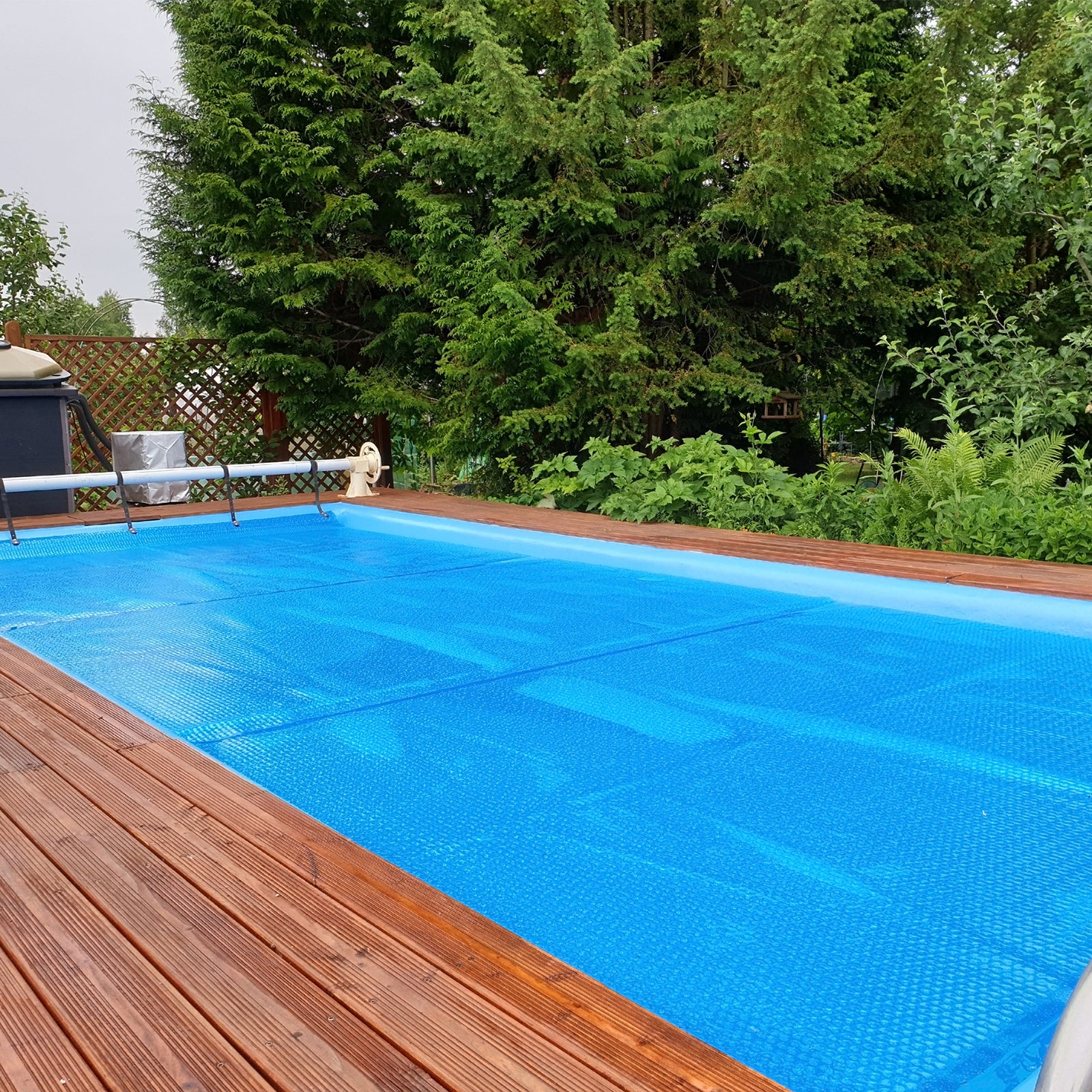 Rectangle Swimming Pool Cover 12-MIL Heat Retaining Pool Solar Blanket with Carrying Bag-40FT x 20FT