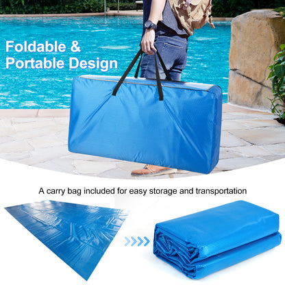 Rectangle Swimming Pool Cover 12-MIL Heat Retaining Pool Solar Blanket with Carrying Bag-40FT x 20FT