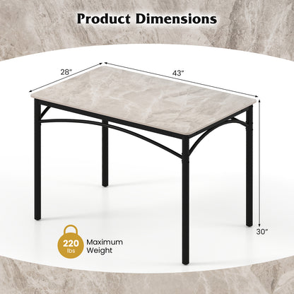 Rectangular Modern Sintered Stone Dining Table for 4 People-Grey
