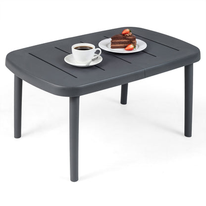Rectangular Patio Storage Side Table with Aluminum Alloy Rods for Poolside