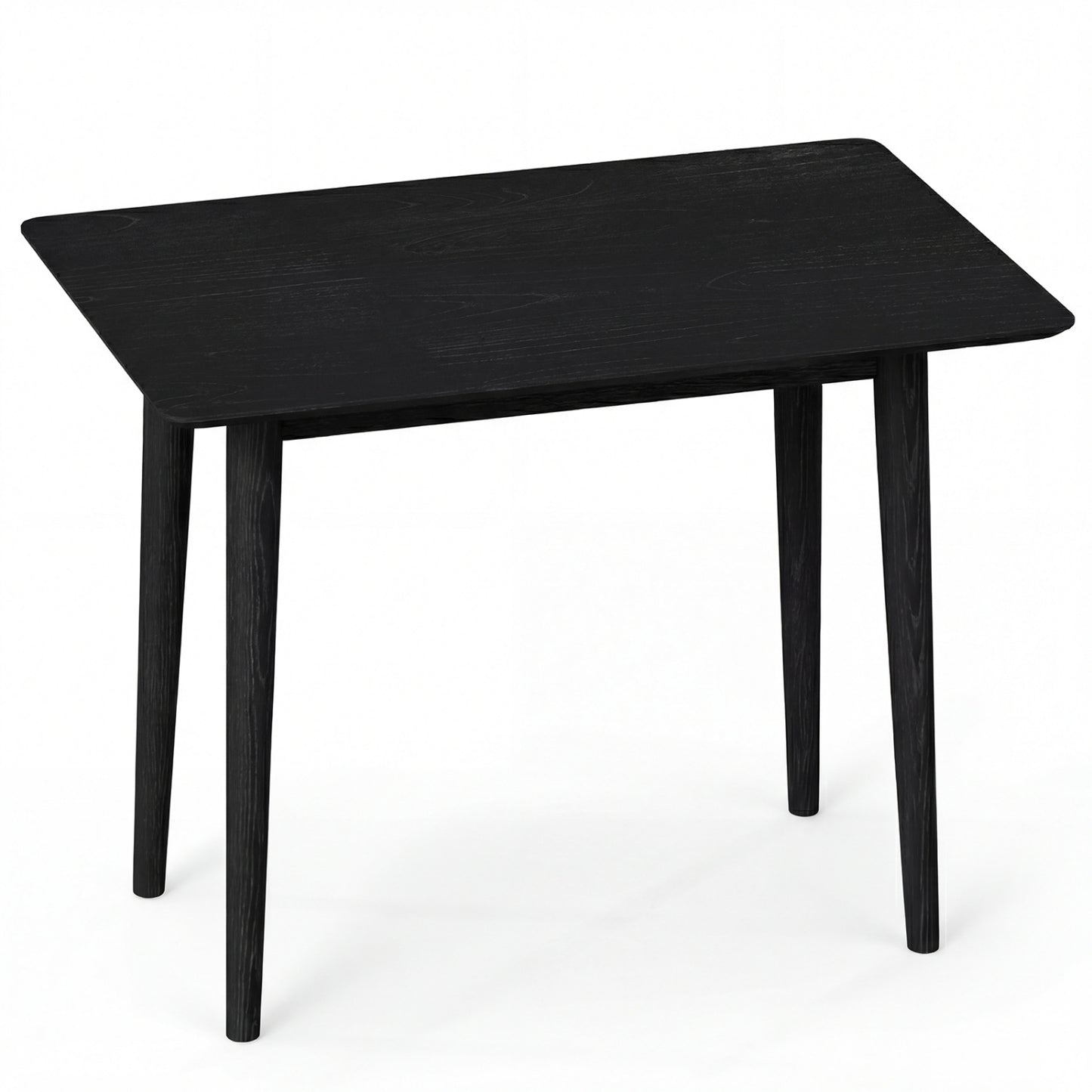 Rectangular Wooden Dining Table for 2-4 34 Inch Farmhouse Solid Wood Kitchen Table-Black