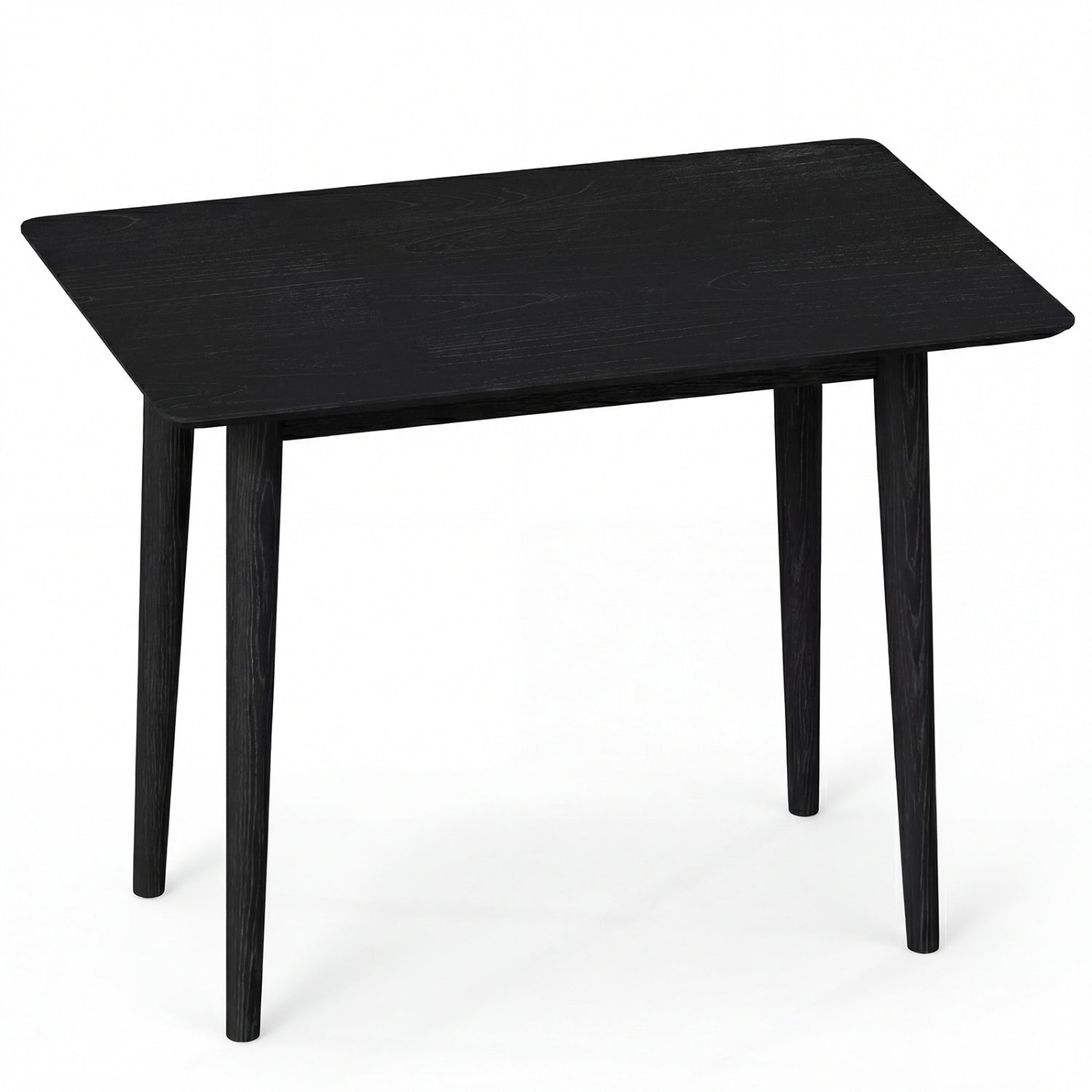 Rectangular Wooden Dining Table for 2-4 34 Inch Farmhouse Solid Wood Kitchen Table-Black