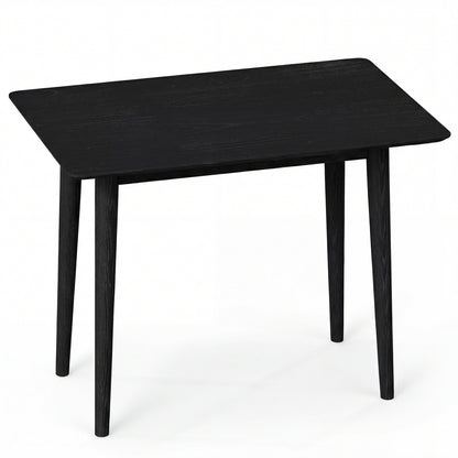 Rectangular Wooden Dining Table for 2-4 34 Inch Farmhouse Solid Wood Kitchen Table-Black