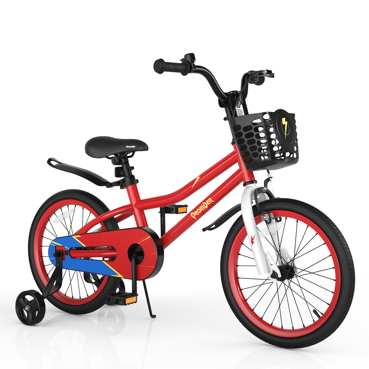 18 Feet Kids Bike with Removable Training Wheels-Blue - Red