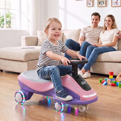 Ride On Car with Flashing Wheels Front Light and Music Speaker for Age 3+ Years Old
