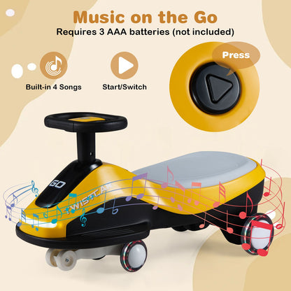 Ride On Car with Flashing Wheels Front Light and Music Speaker for Age 3+ Years Old