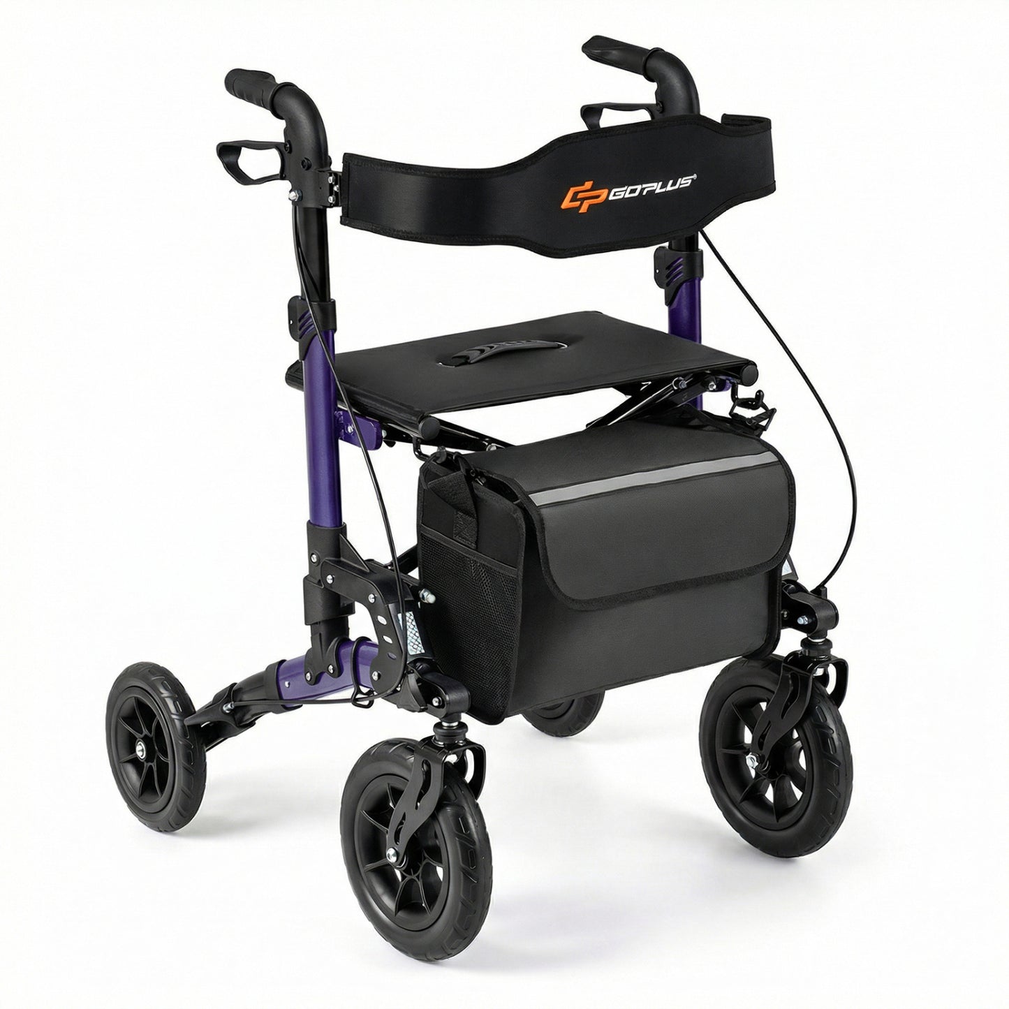 Rollator Walker for Seniors Folding Rolling Walker with Seat-Purple
