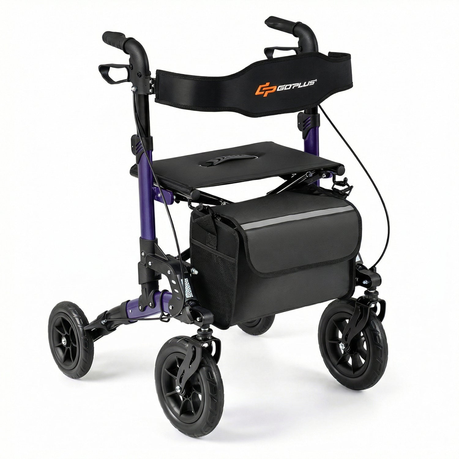 Rollator Walker for Seniors Folding Rolling Walker with Seat-Purple