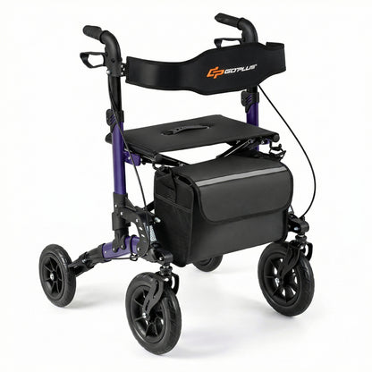 Rollator Walker for Seniors Folding Rolling Walker with Seat-Purple