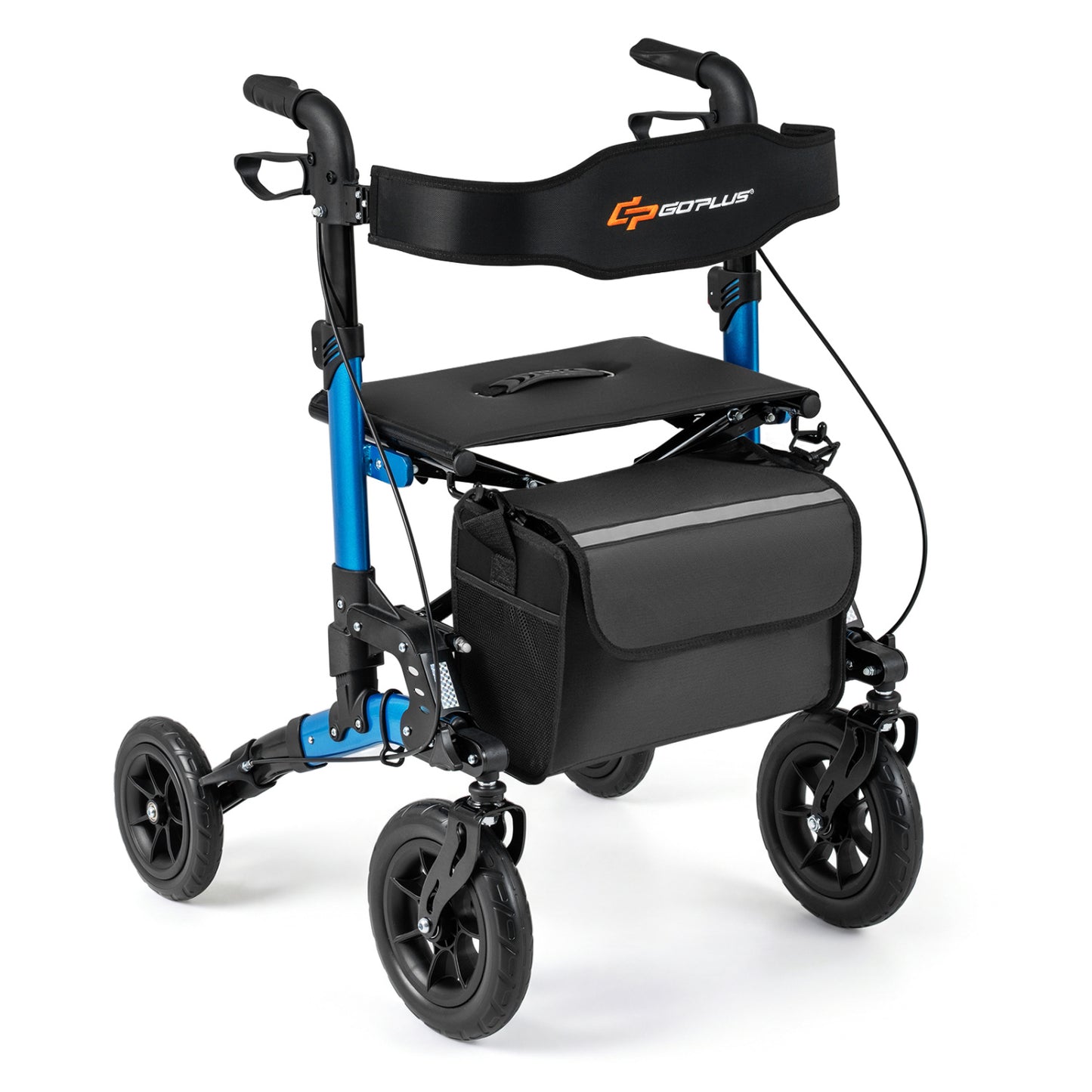 Rollator Walker for Seniors Folding Rolling Walker with Seat-Blue