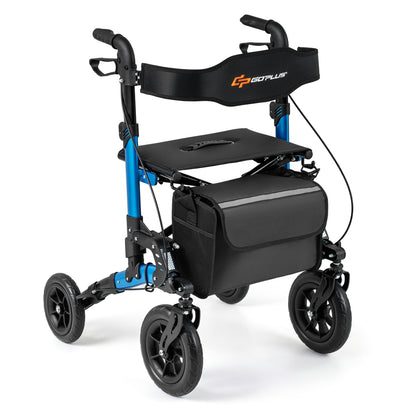 Rollator Walker for Seniors Folding Rolling Walker with Seat-Blue