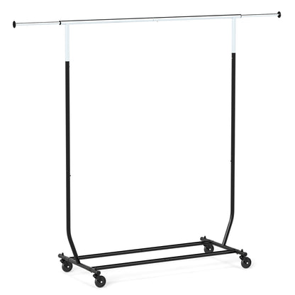 Rolling Clothes Rack Extendable Garment Stand for Hanging Clothes