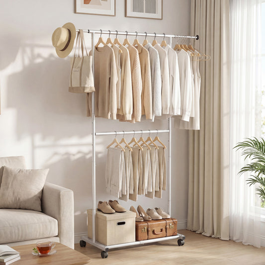 Rolling Clothes Rack Double