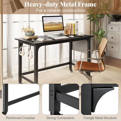 Rolling Computer Desk with Lockable Wheels 48" x 24"