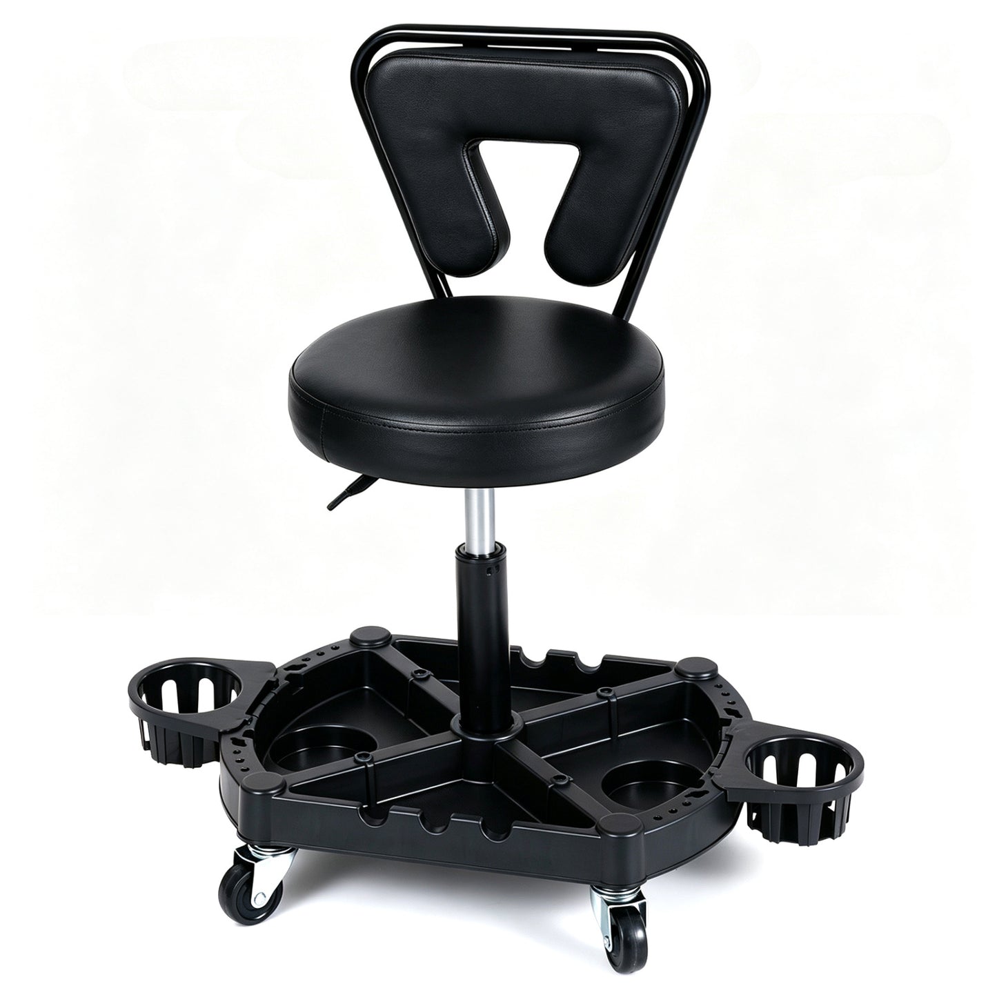 Rolling Mechanic Stool with Tool Tray & Padded Seat - 330 lbs