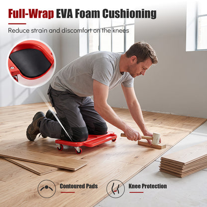 Rolling Knee Creeper with 360° Swivel Casters & Tool Trays