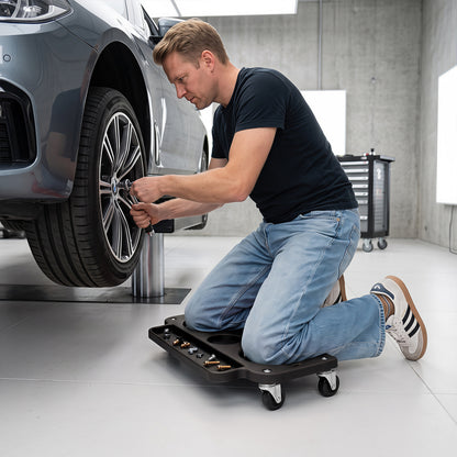Rolling Knee Creeper with 360° Swivel Casters & Tool Trays