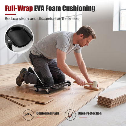 Rolling Knee Creeper with 360° Swivel Casters & Tool Trays