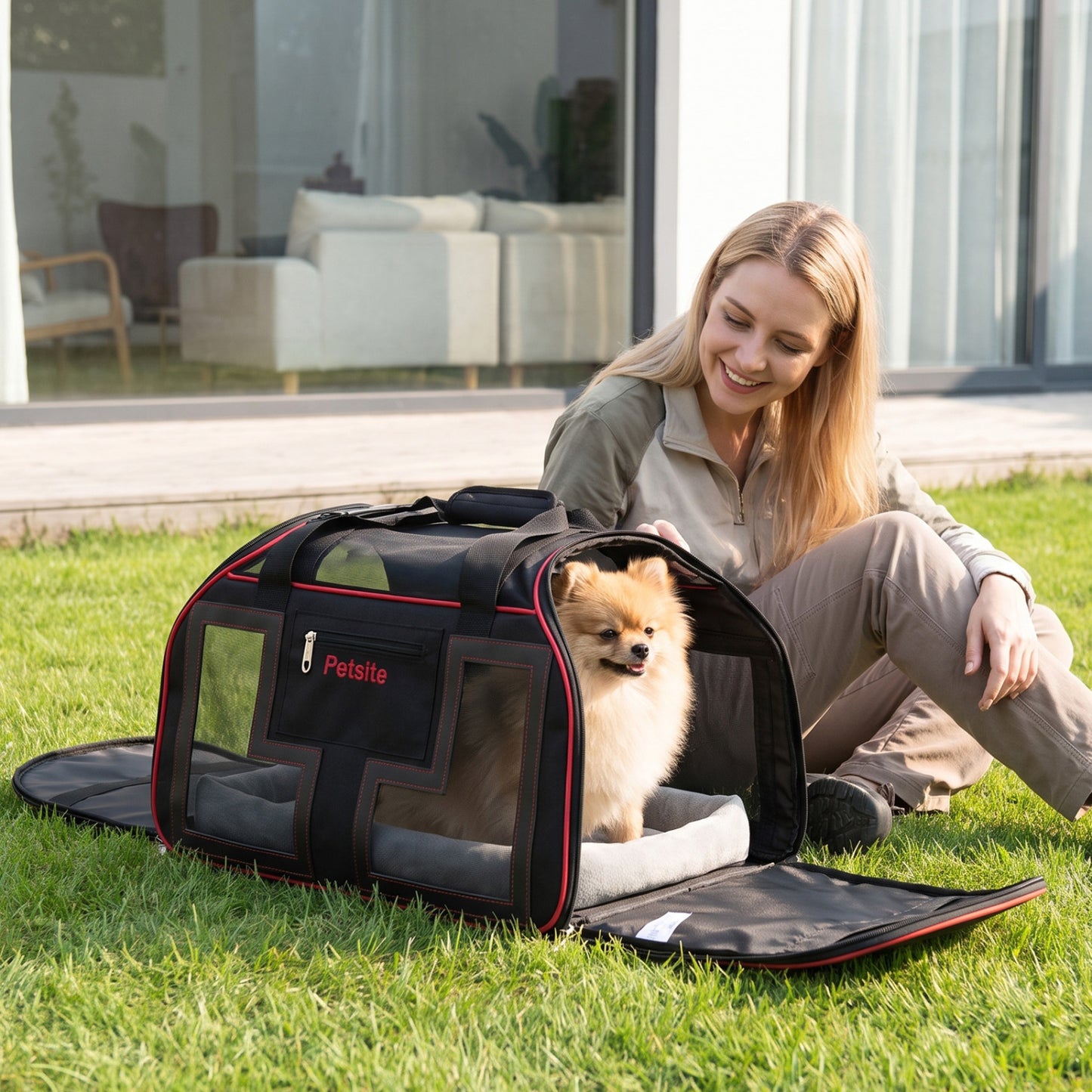 Rolling Pet Carrier with Wheels & Telescopic Handle