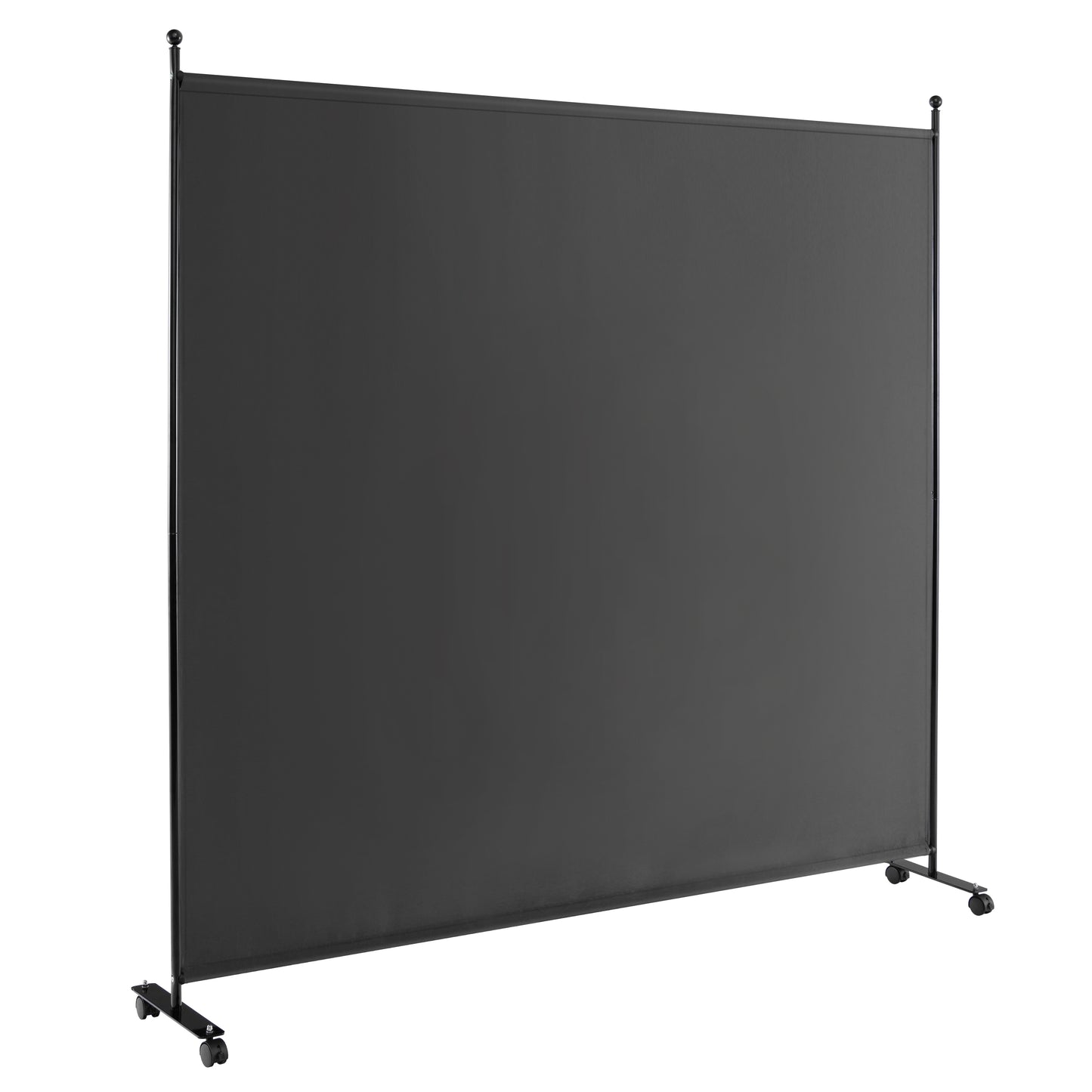 6 Feet Single Panel Rolling Room Divider with Smooth Wheels-White - Dark Gray