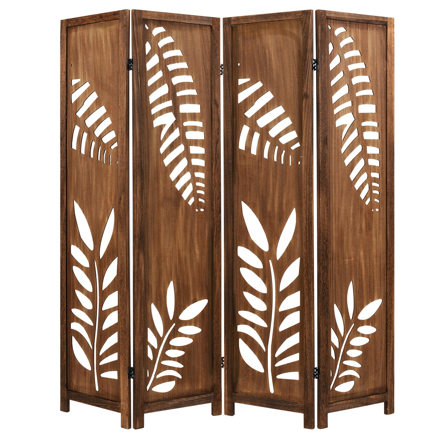 Room Divider 5.6 FT Folding Partition Stand with Double Action Metal Hinges-4 Panel