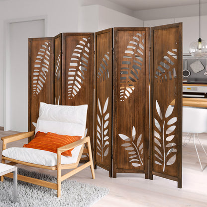 Room Divider 5.6 FT Folding Partition Stand with Double Action Metal Hinges-6 panel