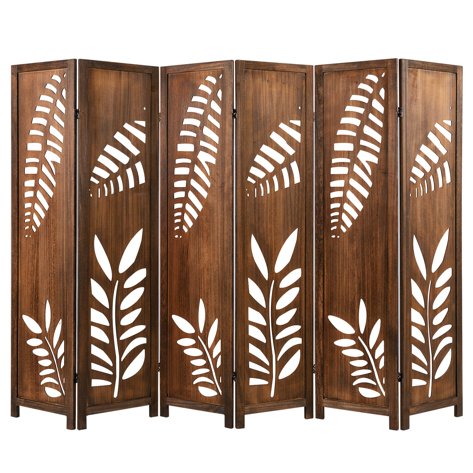 Room Divider 5.6 FT Folding Partition Stand with Double Action Metal Hinges-6 panel