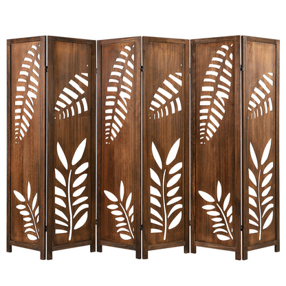 Room Divider 5.6 FT Folding Partition Stand with Double Action Metal Hinges-6 panel