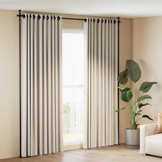 Room Divider Curtain Rod with Adjustable Floor to Ceiling Tension Rod (Curtains Not Included)