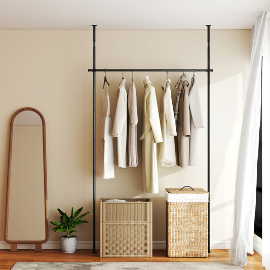 Room Divider Curtain Rod with Adjustable Floor to Ceiling Tension Rod No Drilling Required