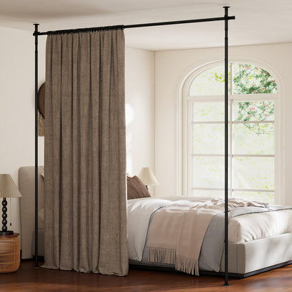 Room Divider Curtain Rod with Adjustable Floor to Ceiling Tension Rod No Drilling Required