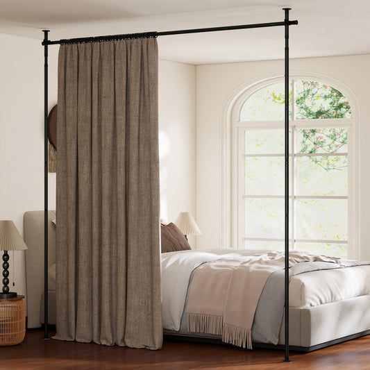 Room Divider Curtain Rod with Adjustable Floor to Ceiling Tension Rod No Drilling Required