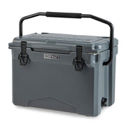 25 QT Hard Cooler with Aluminum Handle and Integrated Cup Holders-Tan - Gray