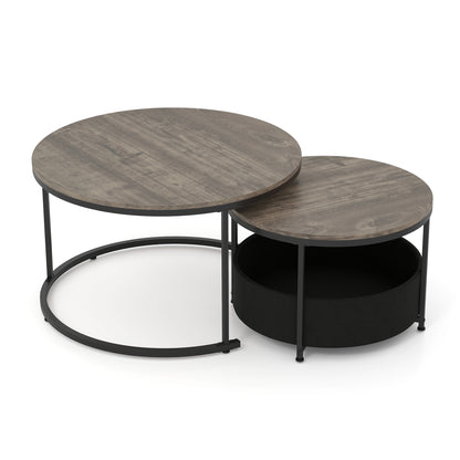 Round Coffee Table Set of 2