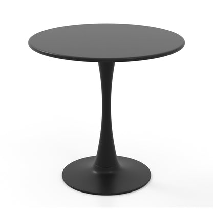 31.5 Inch Round Dining Table with Anti-Slip PP Ring-Black