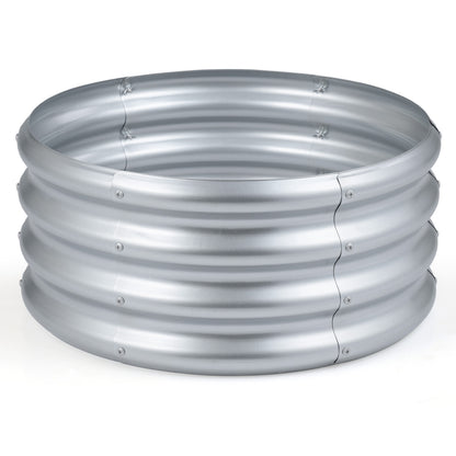 Round Galvanized Raised Garden Bed with Open-Ended Base