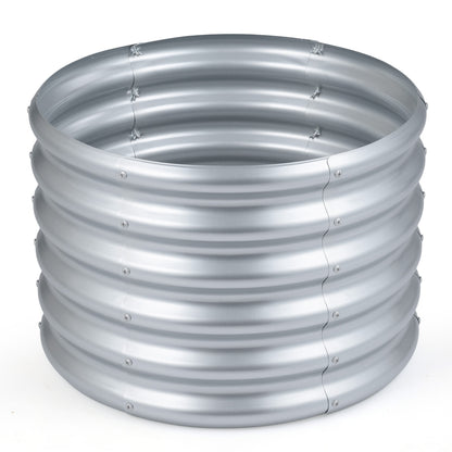Round Galvanized Raised Garden Bed with Open-Ended Base